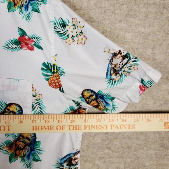 Star Wars Hawaiian Shirt, Chewbacca, Men's Medium Floral All Over Print Casual - Picture 9 of 14